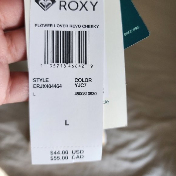 Roxy Flower Lover Reversible Cheeky Bikini Bottoms Mini Coverage size Large - Picture 7 of 8